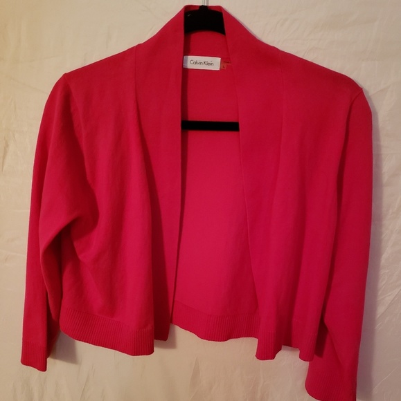 Calvin Klein Sweaters - Calvin Klein pink crop cardigan. size L  B7